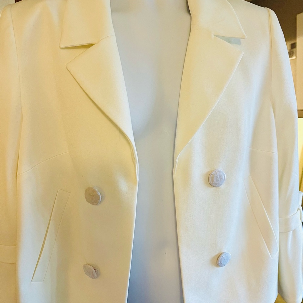 The Limited Cream Double-Breasted Blazer